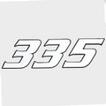 Baja Boat Raised Decal 1887443 - 335 Model Silver Mirrored Sticker