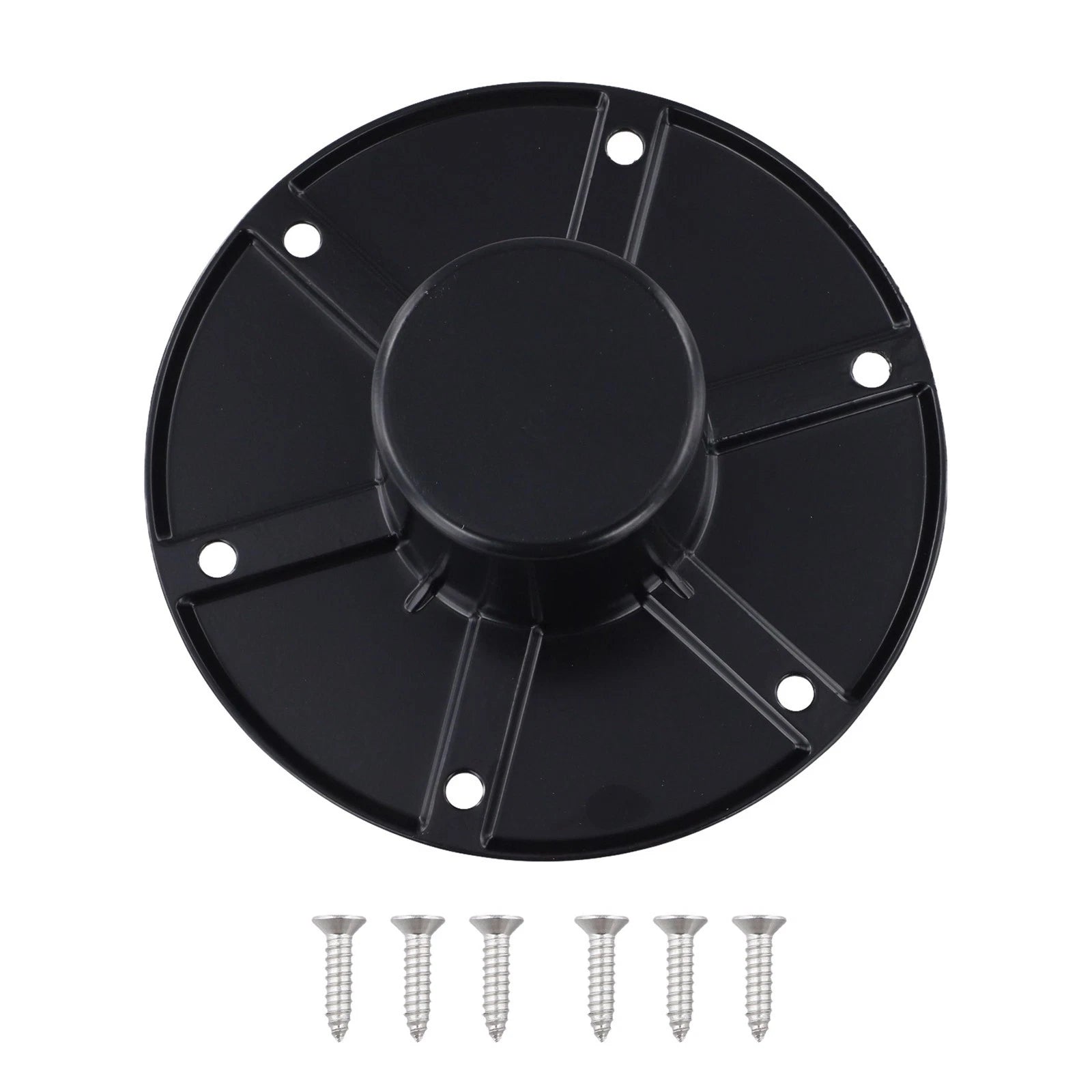 Round Flush Mount Black Table Leg Base for RV and Boat Trailer Floor Mount