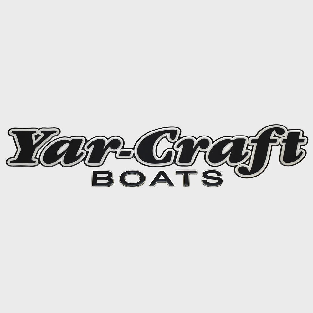 Yar-Craft Boat Raised Decal Sticker - Black Silver