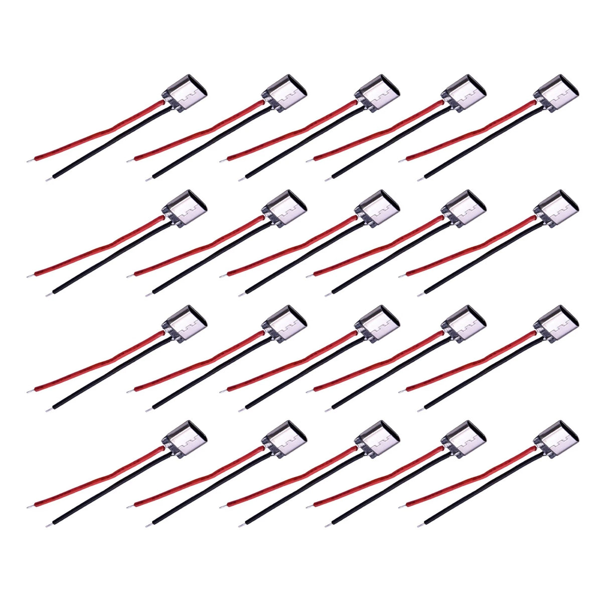 20PCS USB Type-C 2Pin Welding Wire Female Connector Cable Female Port C
