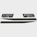 Robalo Boat Raised Emblem Decals - R160 Silver Black Gray Sticker (set of 4)