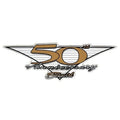 Larson Boat Raised Decal 8639-0309 - 7 X 2 5/8 Inch Silver/Gold