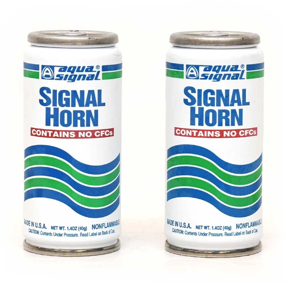 Aqua Signal Boat Horn Refill Canisters - 1.4 Oz White Green (pair)