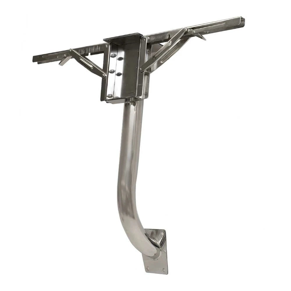 Boat Table Leg Pedestal - Folding Dual Leaf Side Mount Stainless Steel