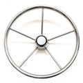 Boat Destroyer Steering Wheel - 5-Spoke 15 1/4 Inch Stainless
