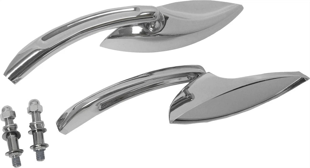 HARDDRIVE Chrome Elliptical Side Mirrors for Harley Davidson XG & XL Models