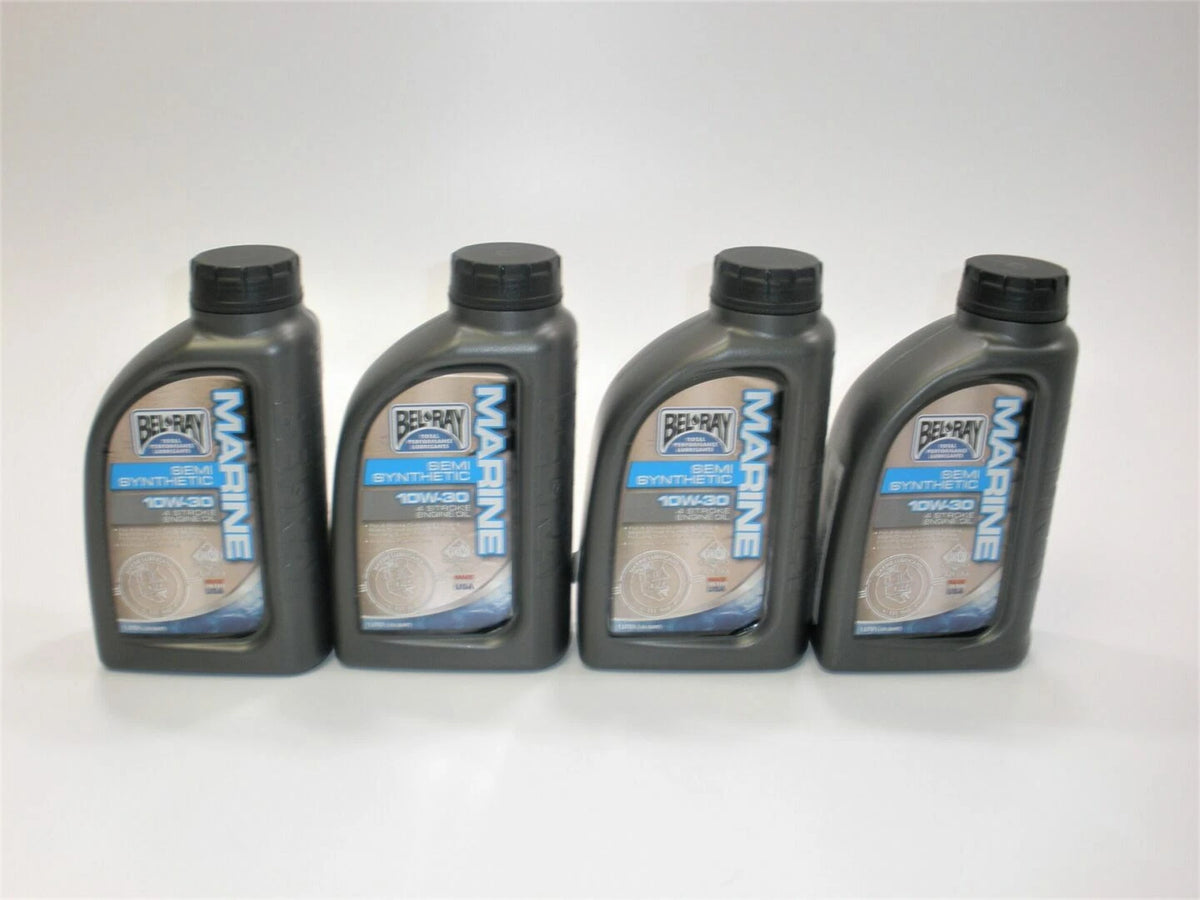 BelRay 99750-BTI 4 Pack 1L Marine Semi Synthetic 10W-30 4 Stroke Oil Bottles
