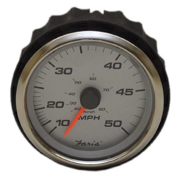Faria Boat Speedometer Gauge SEK914A - 3 1/4 Inch Silver 50 MPH