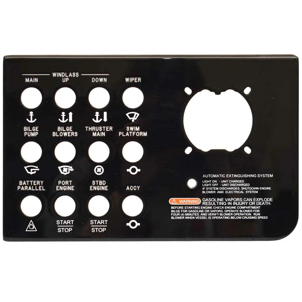 Sea Ray Boat Blank Switch Panel 2335290 - Sundancer 320 Black (starboard)