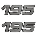 Mako Boat Raised Brand Decal 131425 - 195 Silver Stickers (pair)