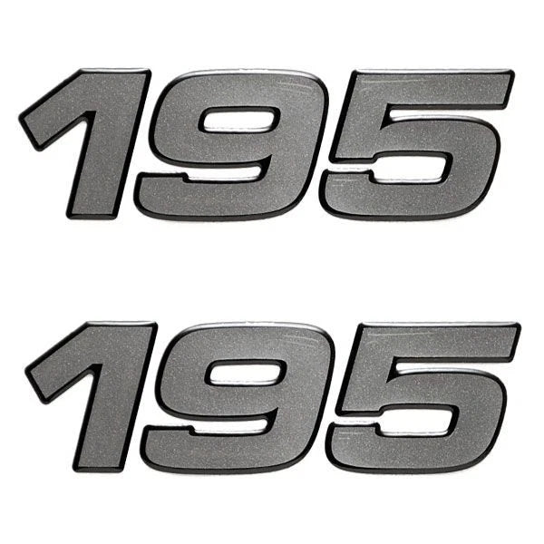 Mako Boat Raised Brand Decal 131425 - 195 Silver Stickers (pair)