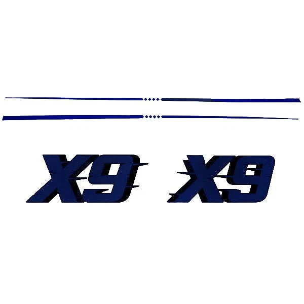 MasterCraft Boat Raised Decals 7506018K - X-9 Navy Blue (4 Pc. Set)