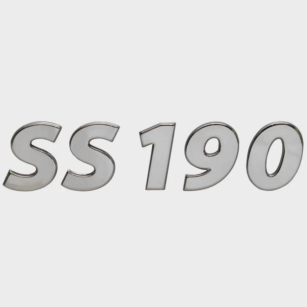 Lowe Boat Raised Decal 2156176 - SS 190 Silver Plastic 8 3/4 X 2 Inch