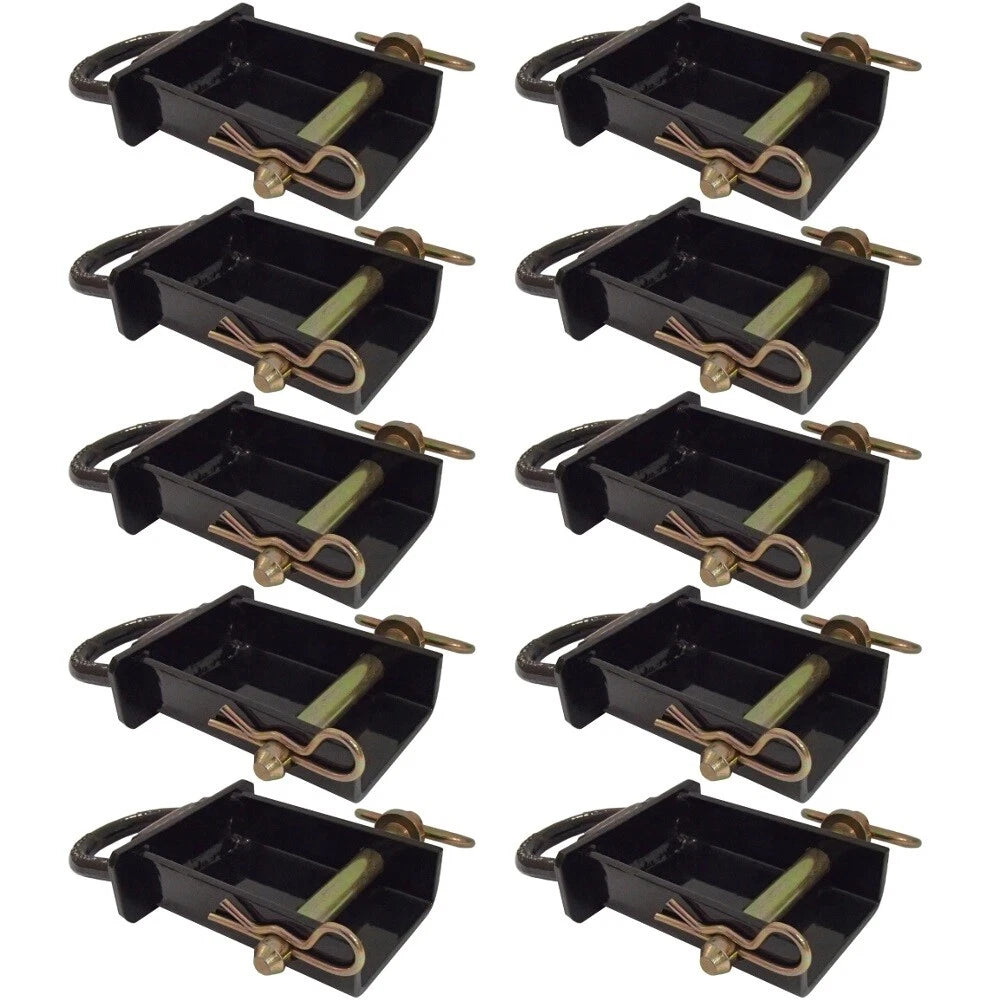 (10) D-Ring Stake Pockets Removable for Trailer Tie Down Transport Anchor Point
