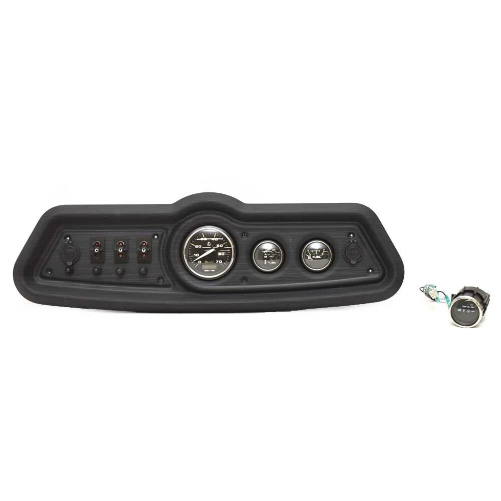Godfrey Pontoon Boat Gauge Panel 466642 - Faux Woodgrain Black
