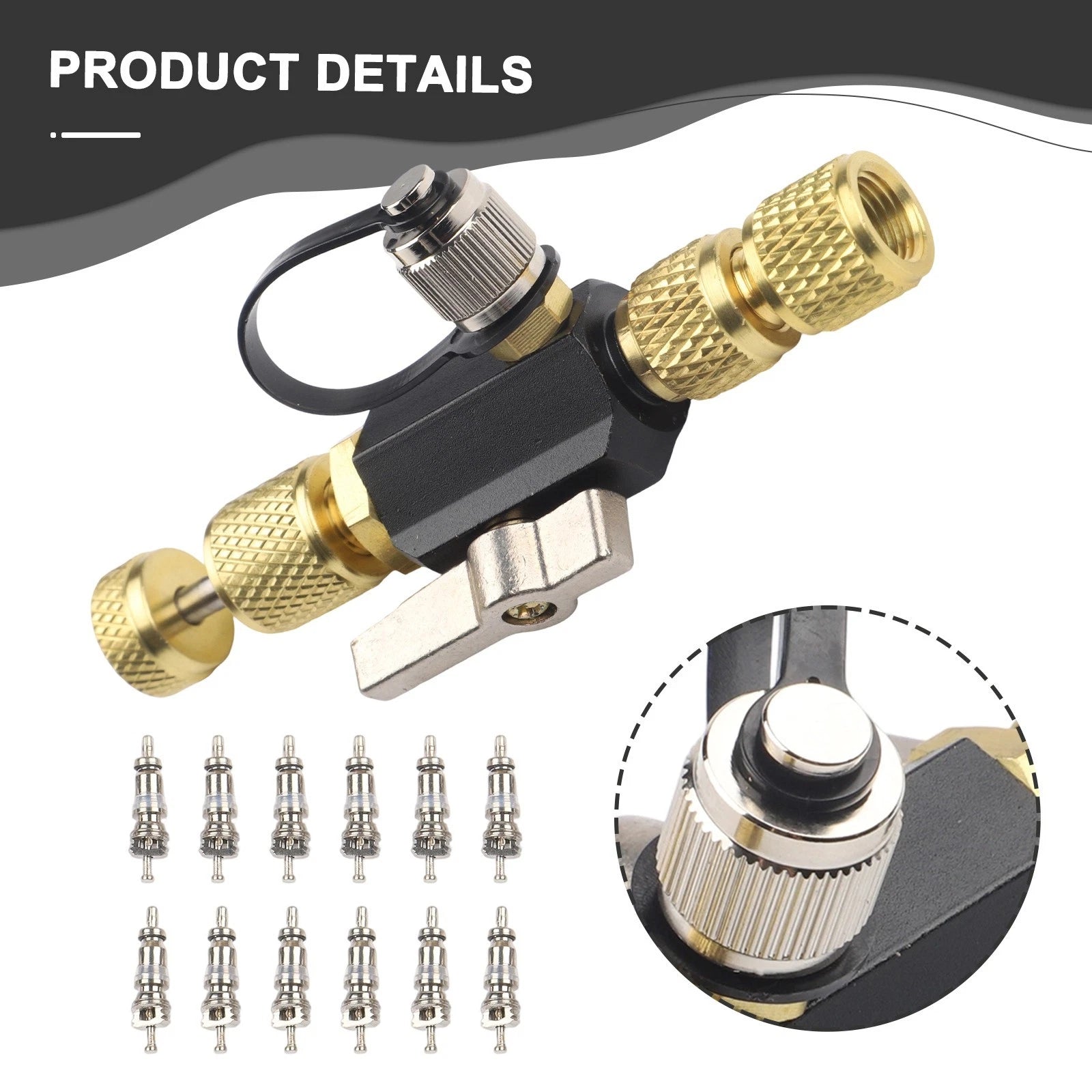For Hvac Tool for Valve Core Removal 14 and 516 in 1 with Vacuum Rated Design