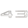 Carver Yachts Boat Raised Decal 8150642 - Number 43 Chrome 5 Inch