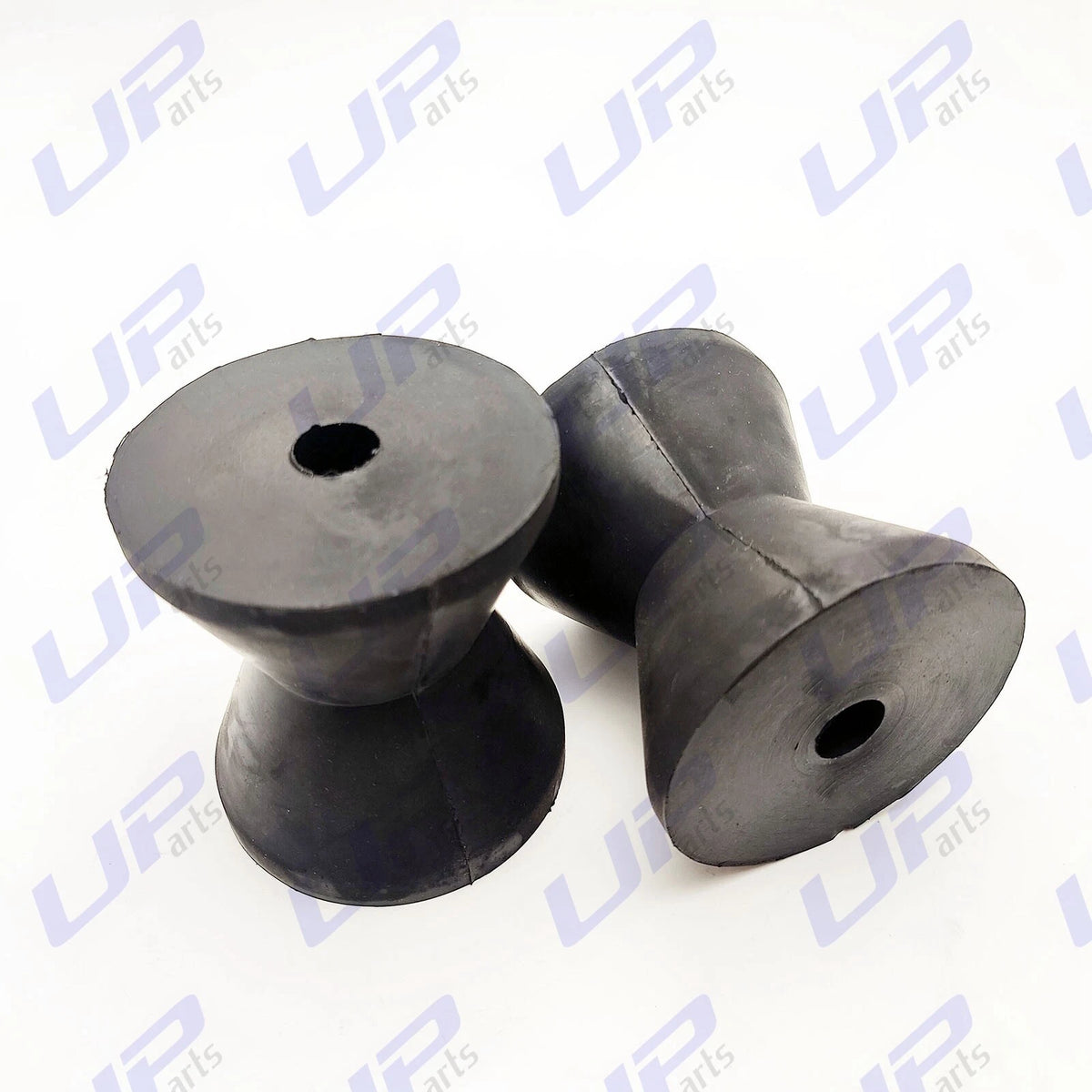 2 Pack 4 Inch Mounting Width Boat Trailer Black Molded Rubber Bow Stop Rollers