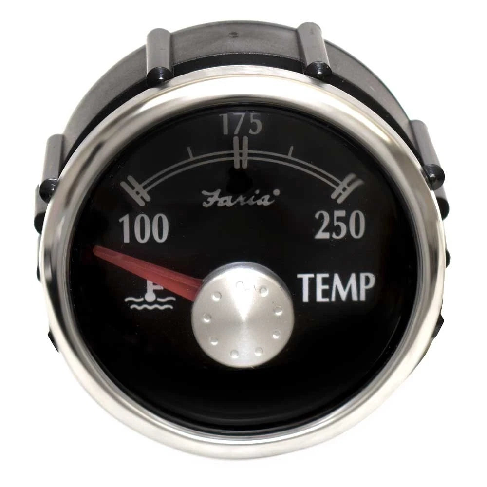 Faria Boat Temperature Gauge GP5802A - 2 Inch Silver Black