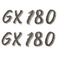 Glastron Boat Decal Emblem Sticker - Mirrored Silver GX 180 (pair)
