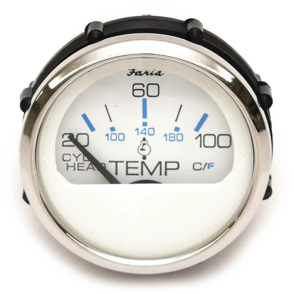 Faria Boat 100 C Temperature Gauge GP9784A - 2 Inch Chesapeake White SS