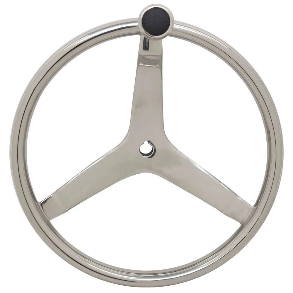 Tracker Boat Steering Wheel 189853 - 13 1/2 Inch with Knob Stainless