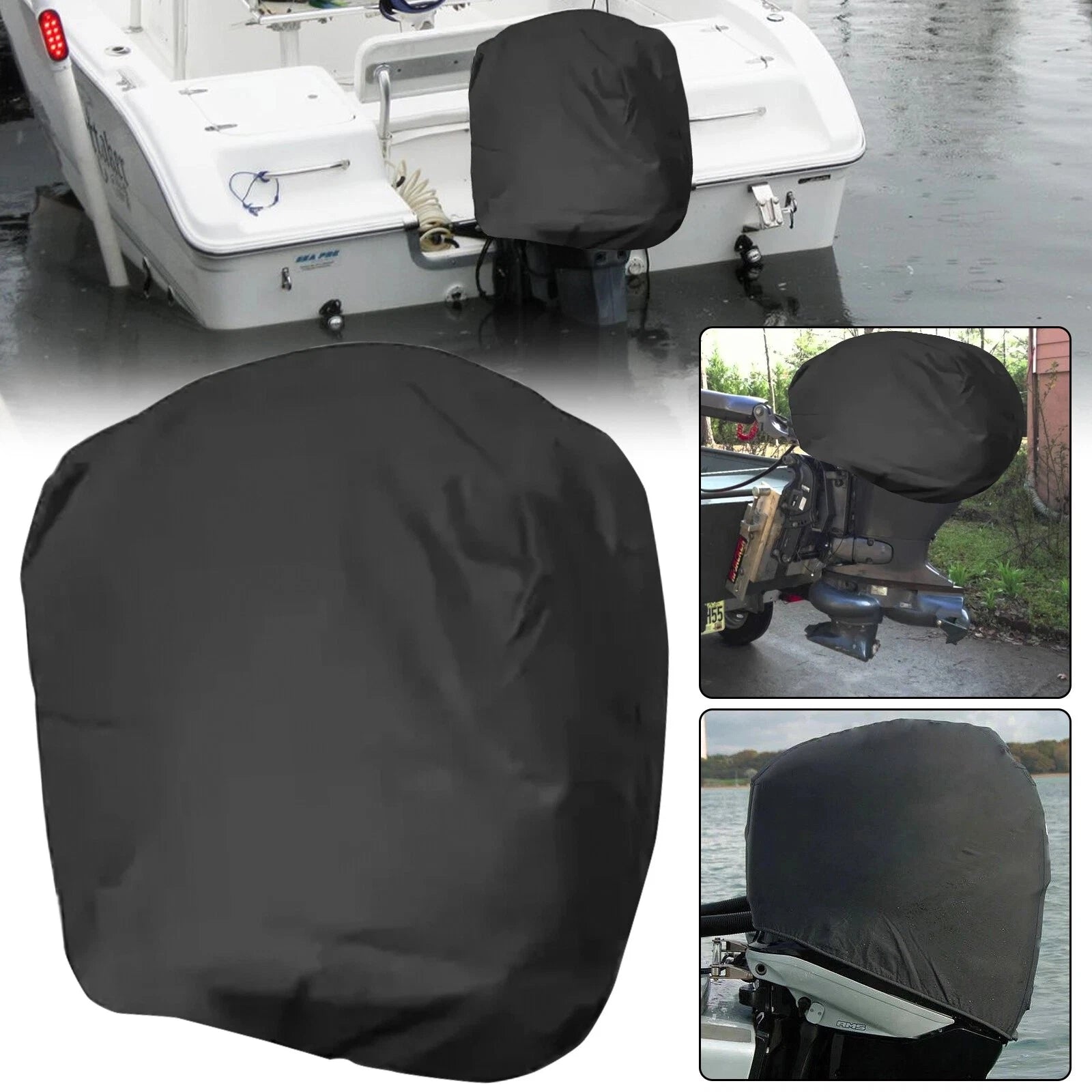 30 to 60 HP Boat Outboard Motor Engine Cover BLACK Universal Trailerable