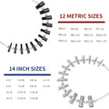 Thread Size Identifier 26 Piece Set for Nuts Bolts Accurate Measurement Tools