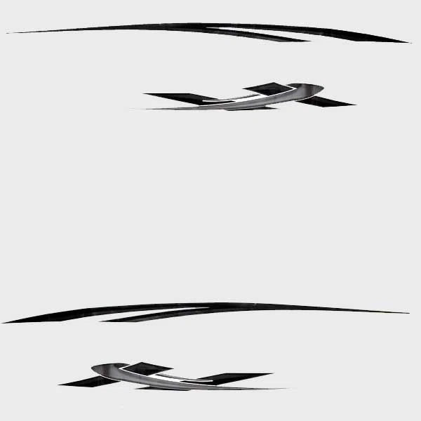 Larson Boat Graphic Decals 05732074 - Senza Black Stickers (set of 4)