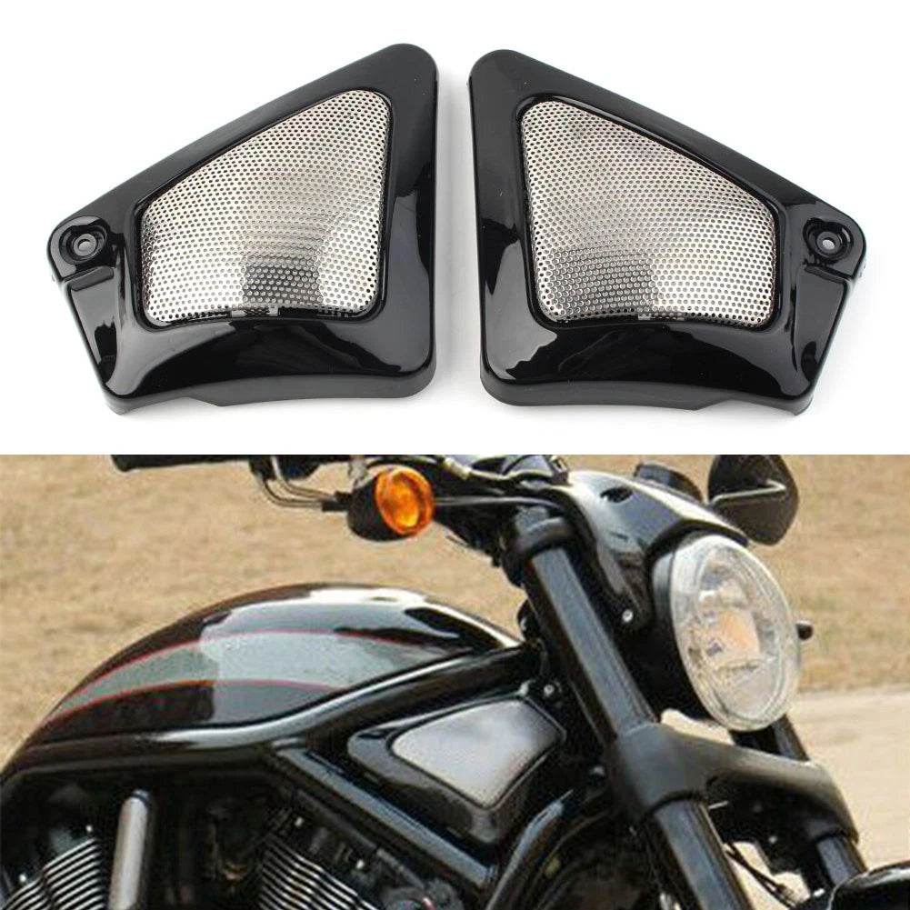 Pair Black Frame Neck Side Cover Guard for Harley V-Rod VRSCD VRSCDX VRSCA VRSCB