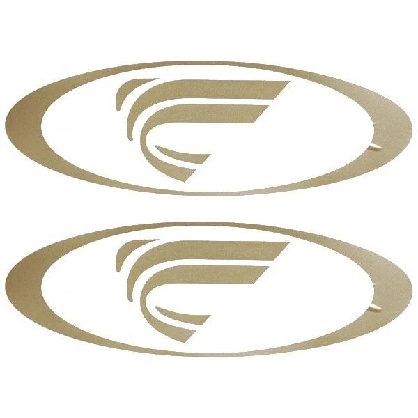 Tracker Boat Graphic Decal Stickers - 12 Inch Gold Emblems (pair)