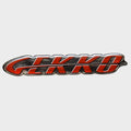 Gekko Boat Raised Decal - 3 X 1/2 Inch Red Silver Black