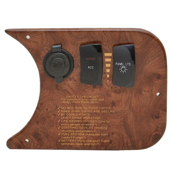 Premier Boat Switch Panel - 7 1/2 X 6 Inch Woodgrain Plastic