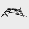 Bayliner Boat Graphic Decal - Black Marlin Sticker
