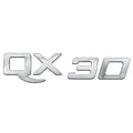 Bennington Boats Raised Decal - QX 30 Silver 10 1/8 X 2 3/8 Inch