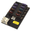 Bussmann Boat Fuse Block 15600-10-21 - 10 Position with Ground Pad