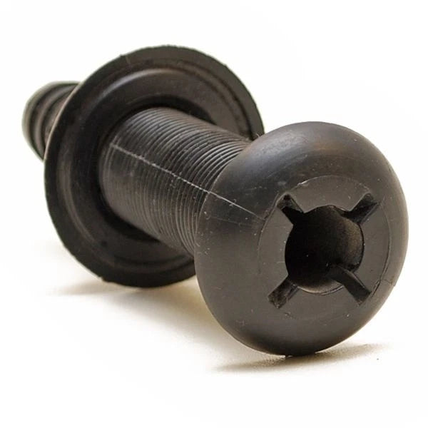 Tracker Boat Thru Hull Fitting - Straight Mushroom 3/4 Inch Black
