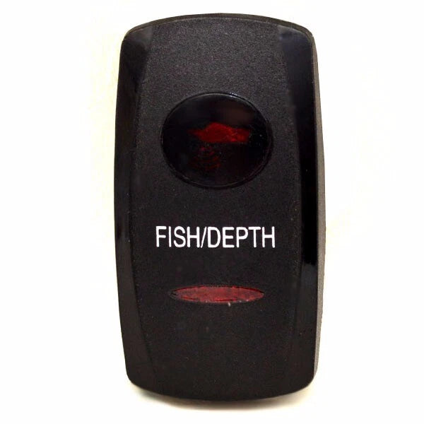 Carling Boat Rocker Switch Plate Cover - Fish - Depth Black Actuator