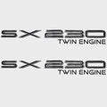 Yamaha Jet Boat Raised Decal Emblems - SX230 Twin Engine Black (pair)