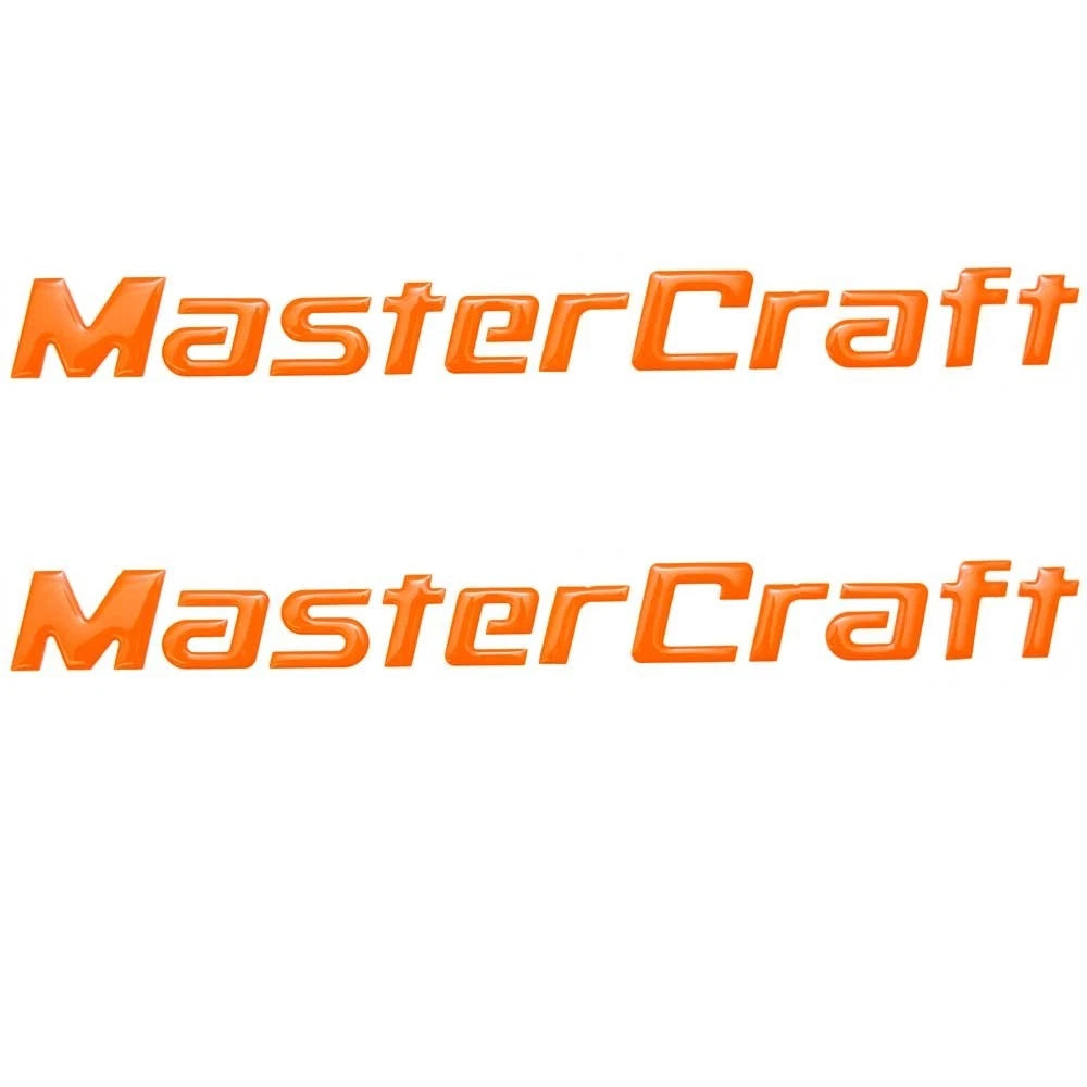 MasterCraft Boat Raised Decals 7506082K - 10 1/2 X 1 Inch Orange Pair
