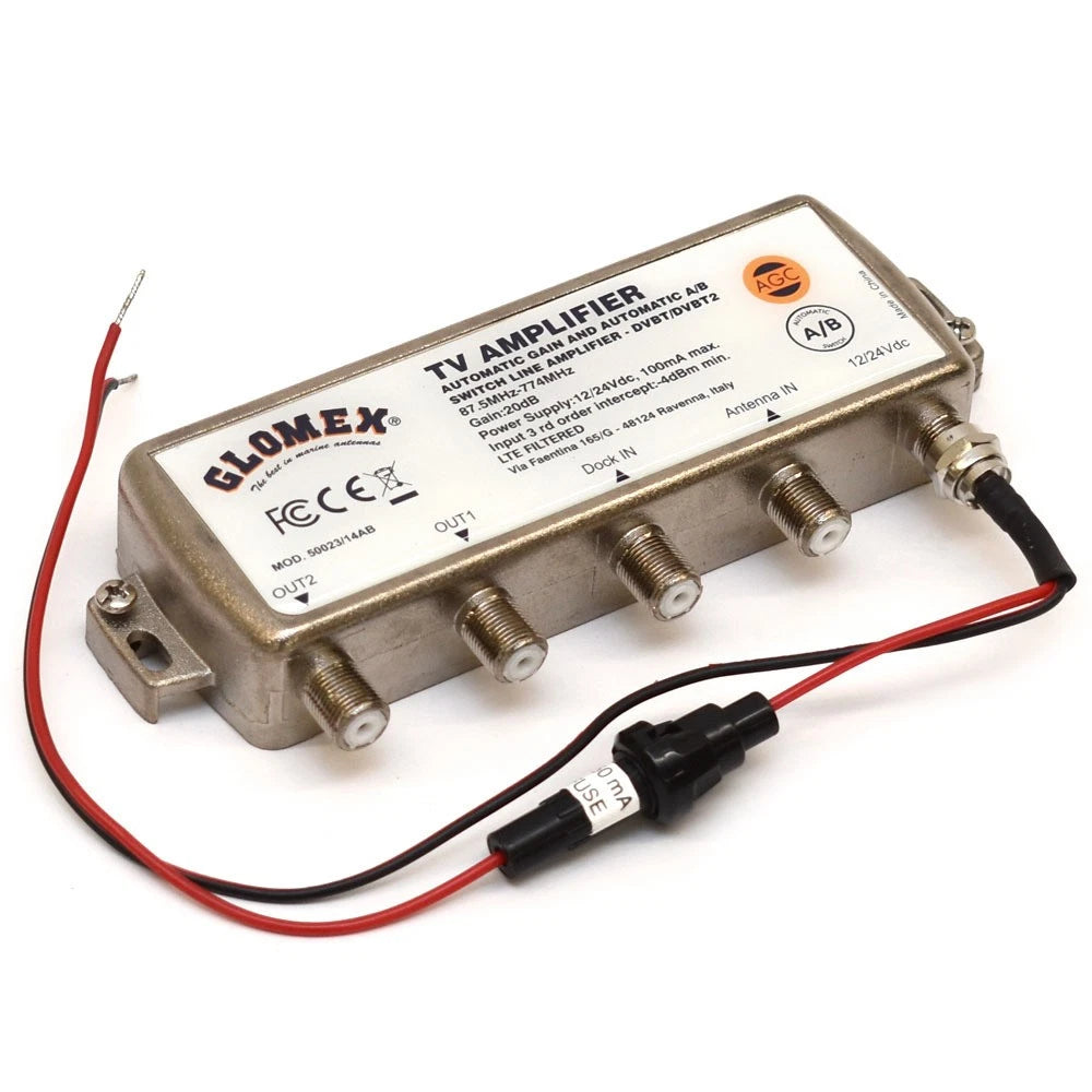 Glomex Boat Automatic Gain Control Amplifier 50023/14AB - 12/24VDC