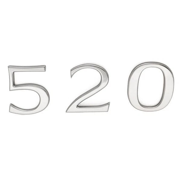 Carver Yachts Boat Raised Decal 8150629 - Number 520 Chrome Plastic