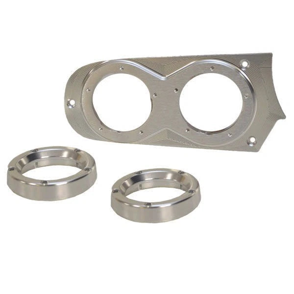 MasterCraft Boat Blank Gauge Panel - with Bezels Aluminum (set of 3)