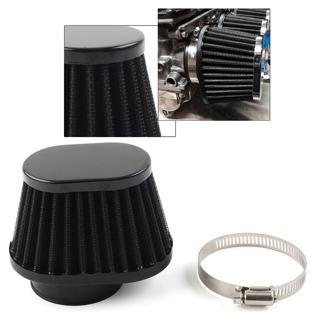 1 X Black 51mm 2 Inch Air Intake Filter Cleaner Pod for Universal Motorcycle