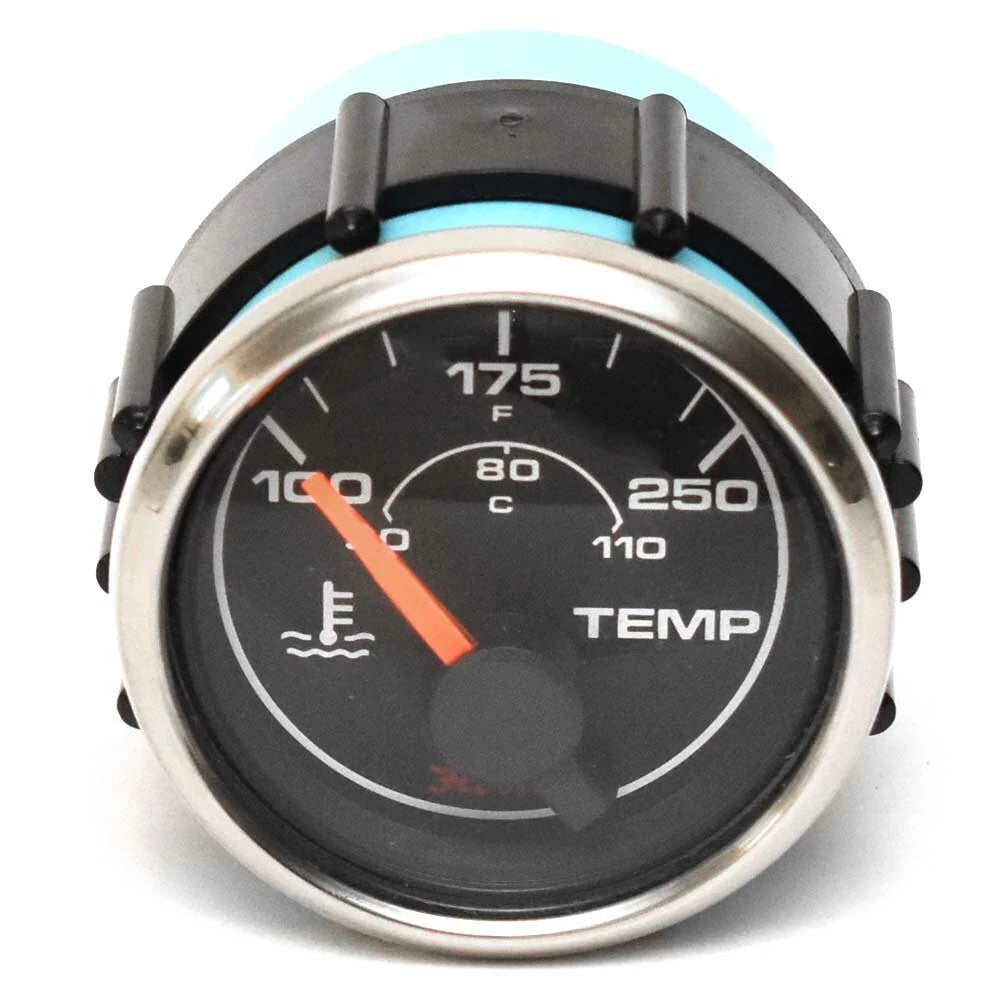 Faria Boat Water Temperature Gauge GP7158B - 2 Inch Silver Black