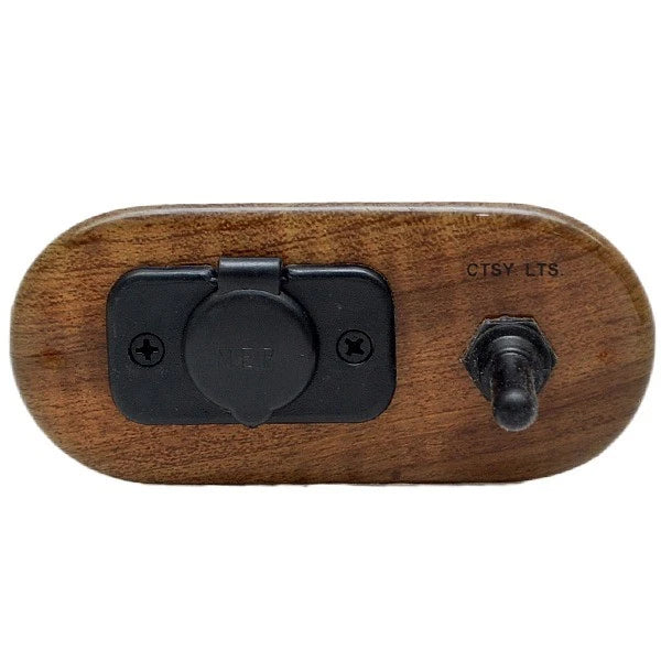 Lund Boat CTSY Light Switch Panel 200339 - with 12V Receptacle Woodgrain