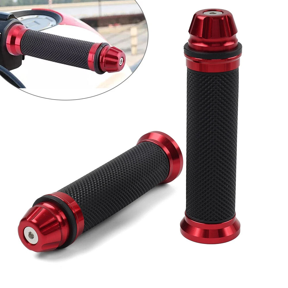 2pcs Motorcycle 7/8" Handle Bar Hand Grip for Yamaha for Honda for Suzuki Red