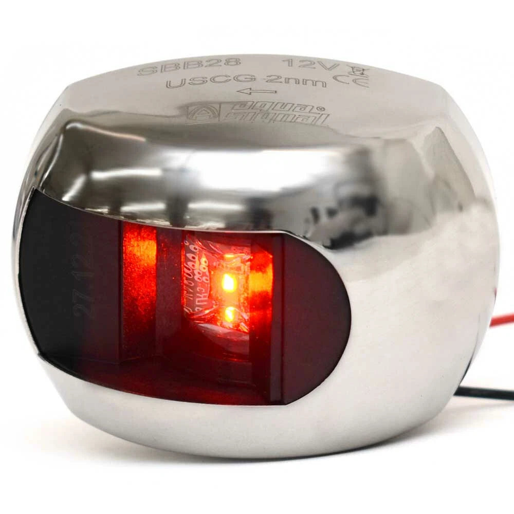 Aqua Signal Boat LED Navigation Bow Light 28303-7 - Red 12V Stainless