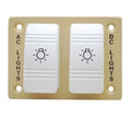 Boat Lights Rocker Switch Panel - Off White Coated Aluminum