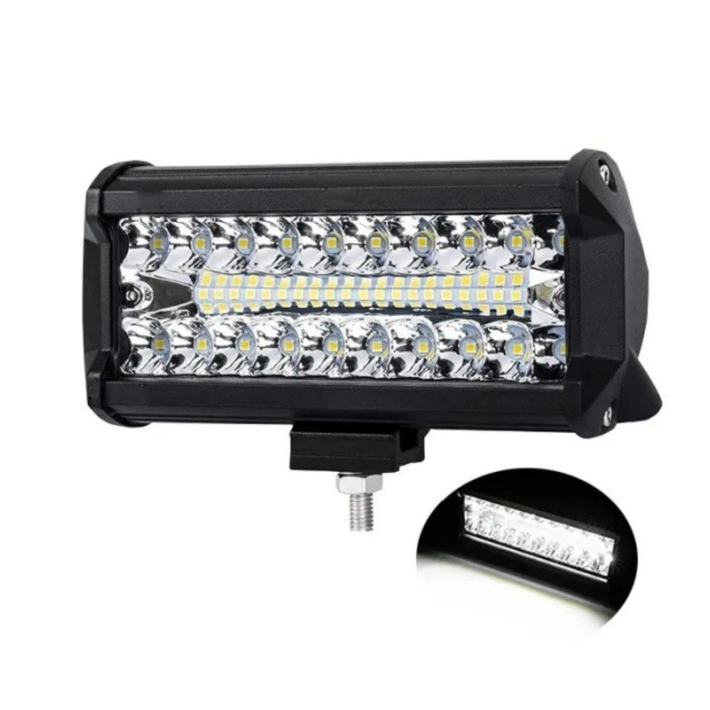 120W LED 7 Inch for Three Row Work Light with Mounting Bracket IP68 12V 24V